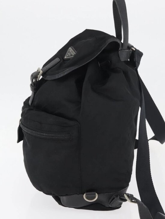 PRADA Backpack Nylon Black Silver Auth 176629 main image 6